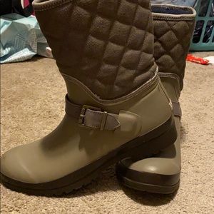 Sperry Rain boots with fabric upper